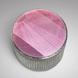 Art Deco Glass Pot with Silver & Guilloche Enamel Top - Main View - 1