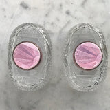 Pair of Art Deco Silver & Enamel Topped Perfume Bottles - Top View - 2