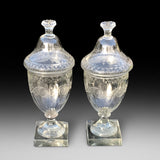Large Pair of 19th Century Covered Glass Urns - Main View - 1