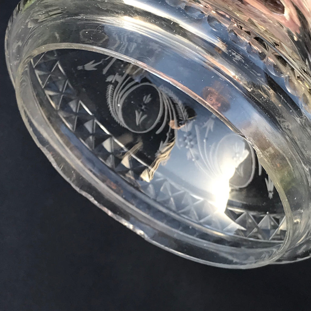 Pair of 19th Century Covered Glass Urns - View of Inside Edge of Cover - 4