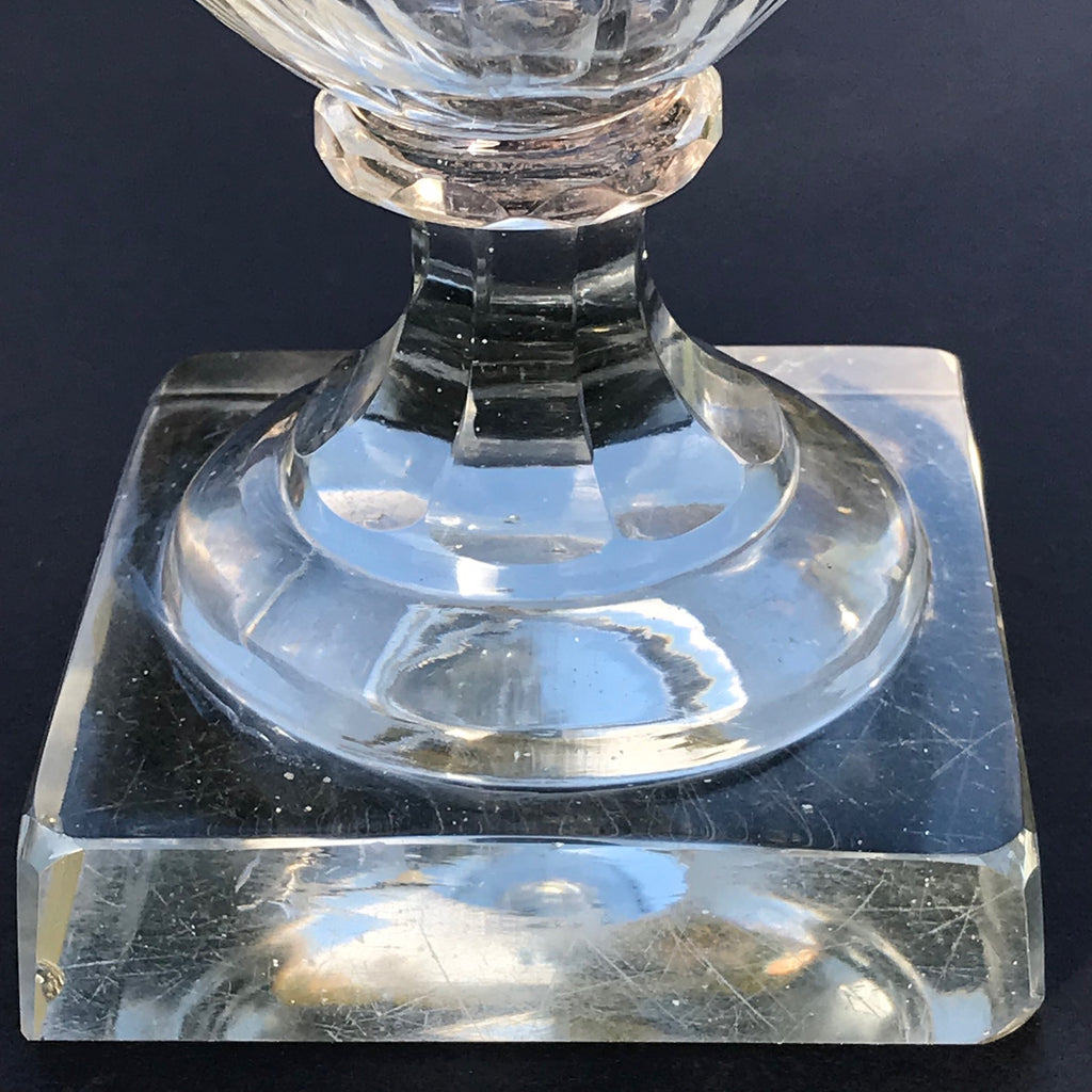 Pair of 19th Century Covered Glass Urns - View of Stem - 10