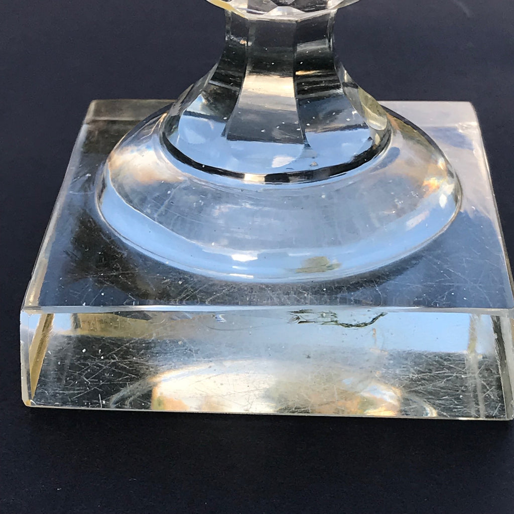 Pair of 19th Century Covered Glass Urns - View of Stem - 11