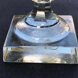 Pair of 19th Century Covered Glass Urns - View of Stem - 11