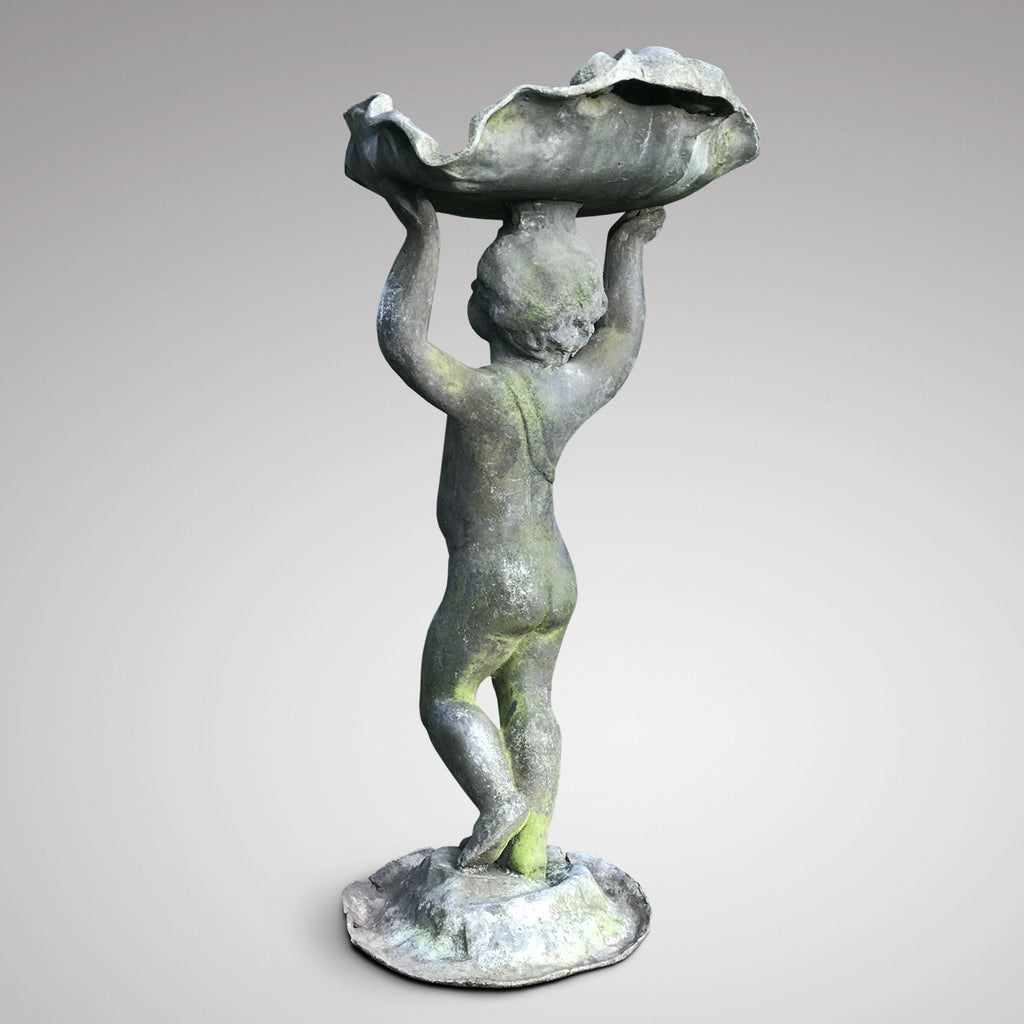 Victorian Lead Birdbath - Back View - 3