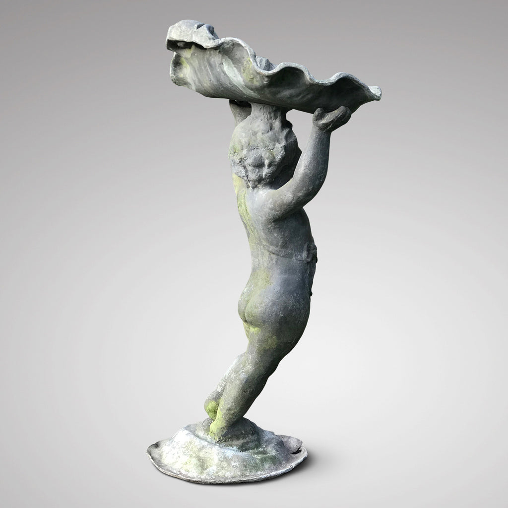 Victorian Lead Birdbath - Side View - 2