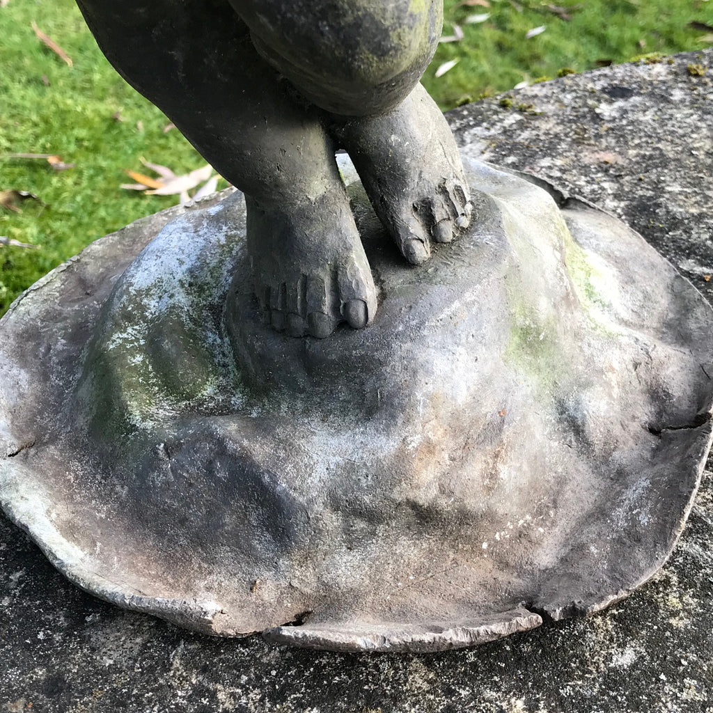 Victorian Lead Birdbath - Detail View of Base - 6