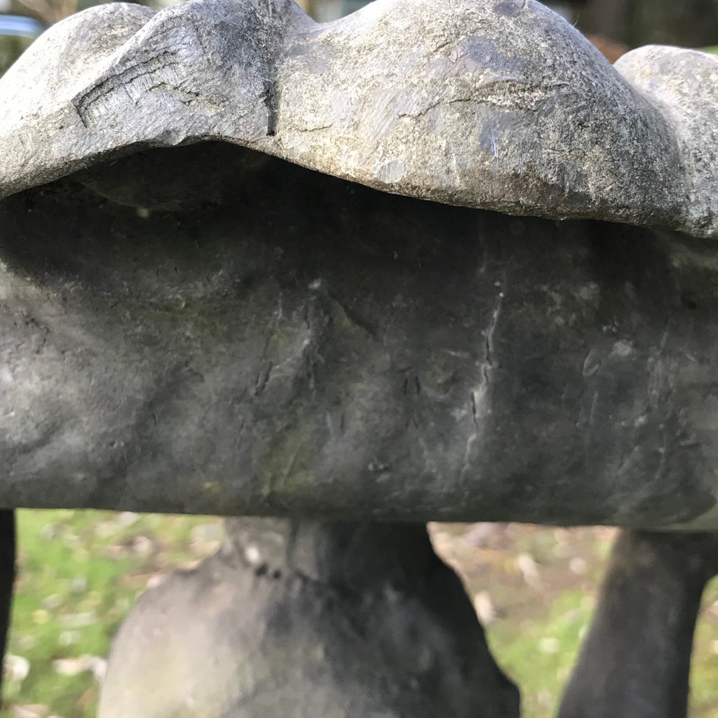 Victorian Lead Birdbath - Detail View of Shell - 7