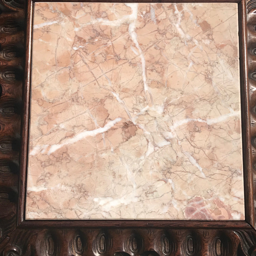 19th Century Rosewood Lamp Table with Marble Top - Top View - 5