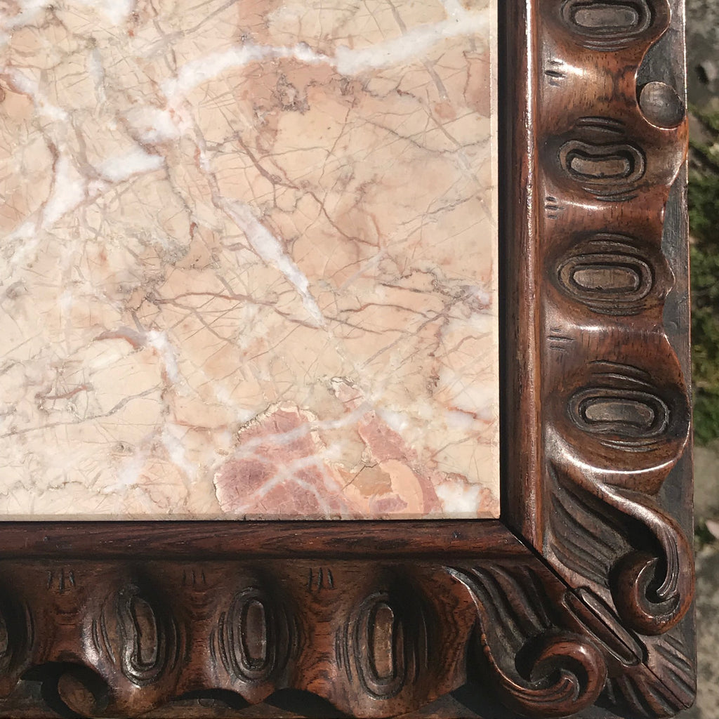19th Century Rosewood Lamp Table with Marble Top - Detail View - 4