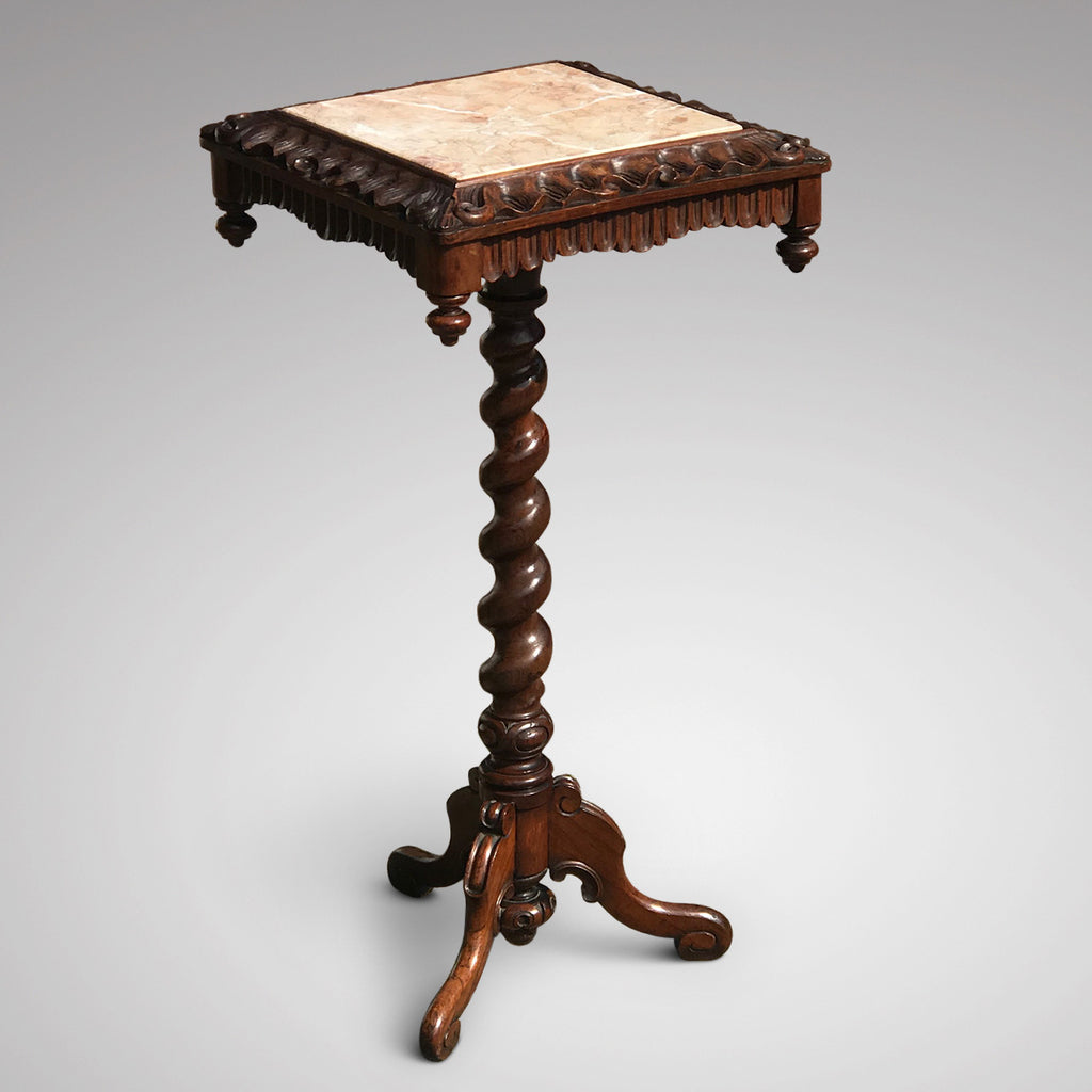 19th Century Rosewood Lamp Table with Marble Top - Main View - 1