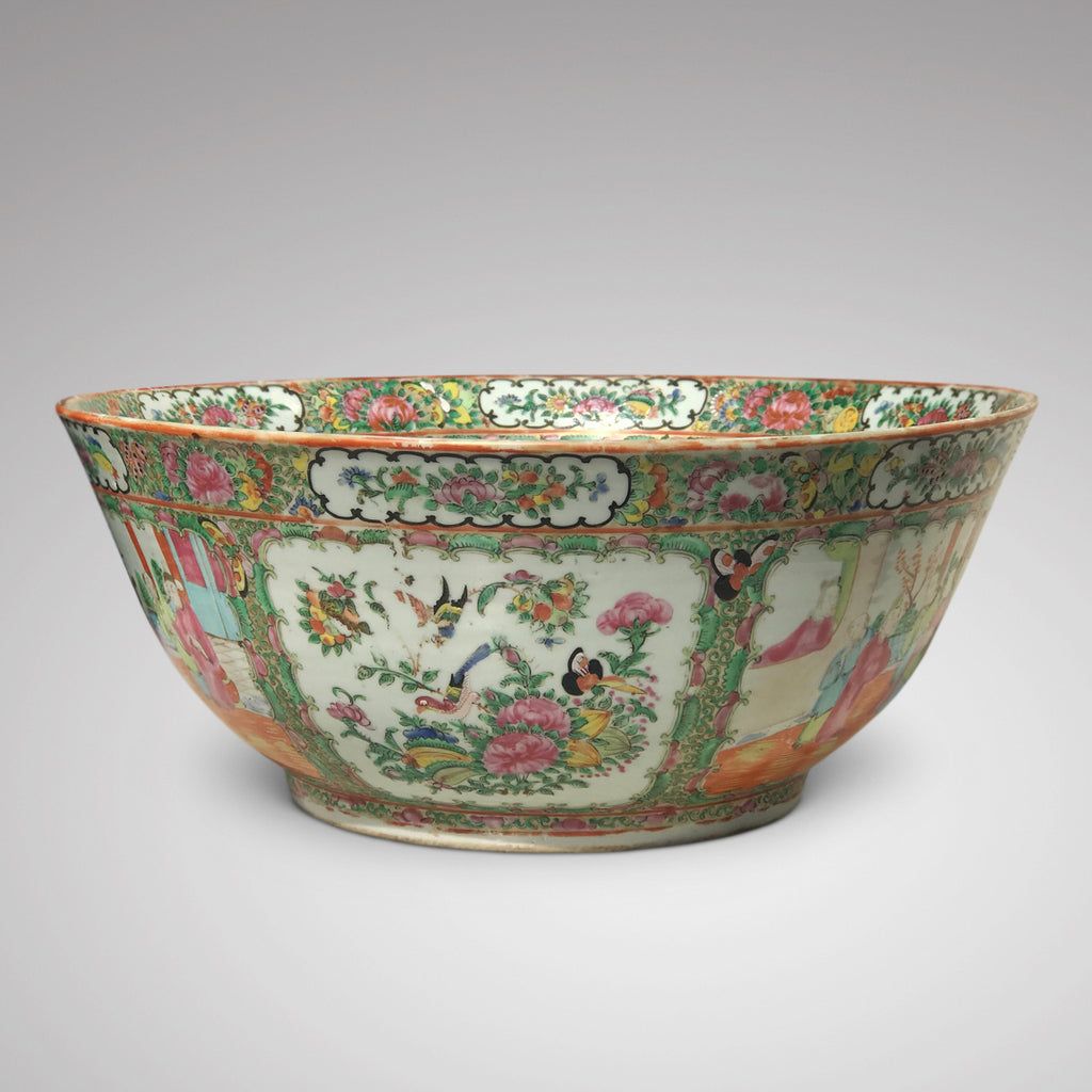 Large 19th Century Cantonese Famille Rose Enamelled Bowl - Main View - 3