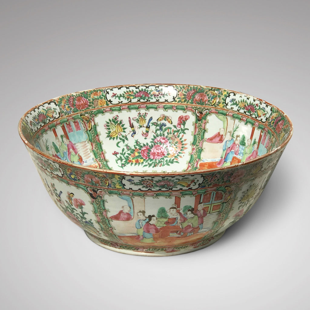 Large 19th Century Cantonese Famille Rose Enamelled Bowl - Main View - 2