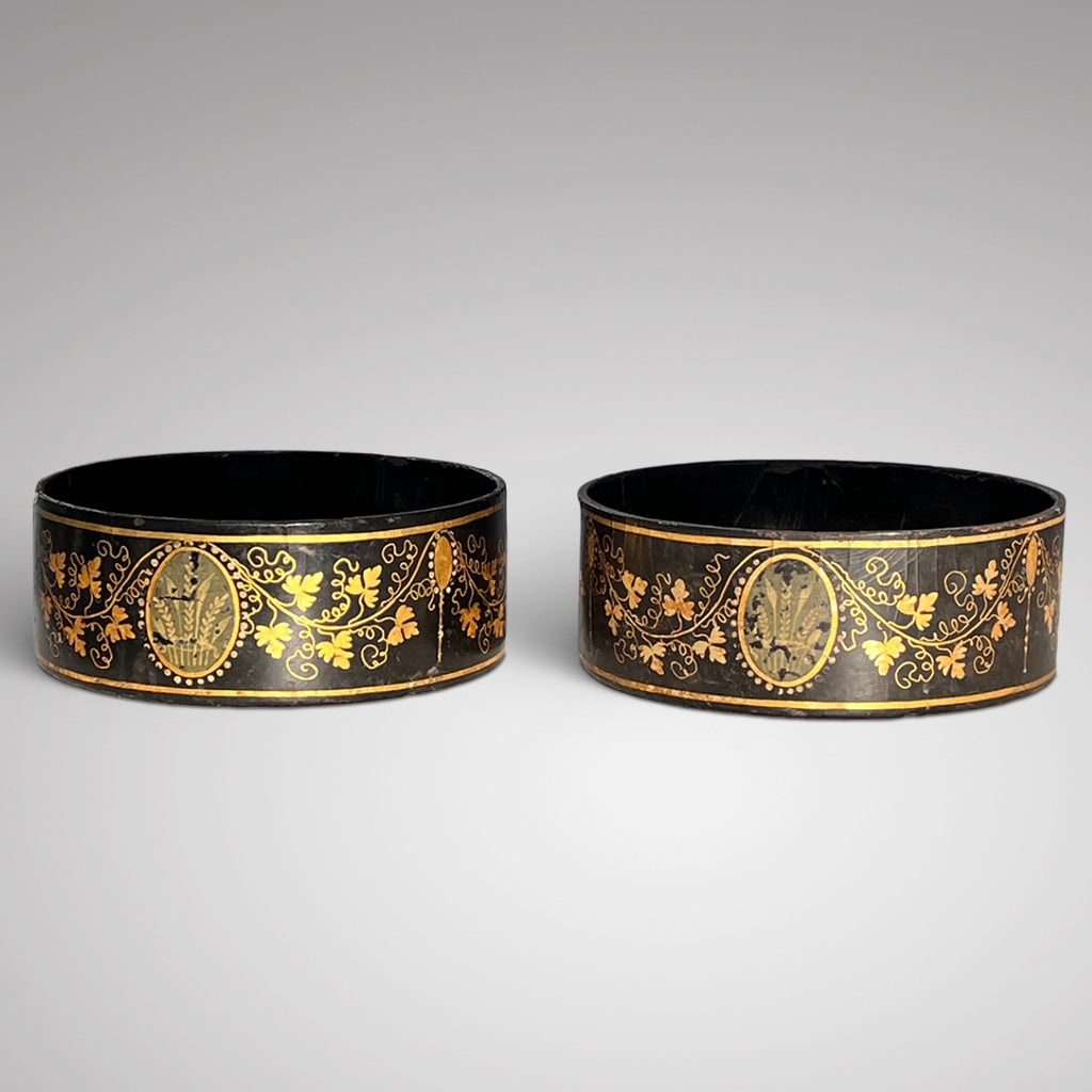 Pair of Regency Papier Mache Wine Coasters - Main View - 1