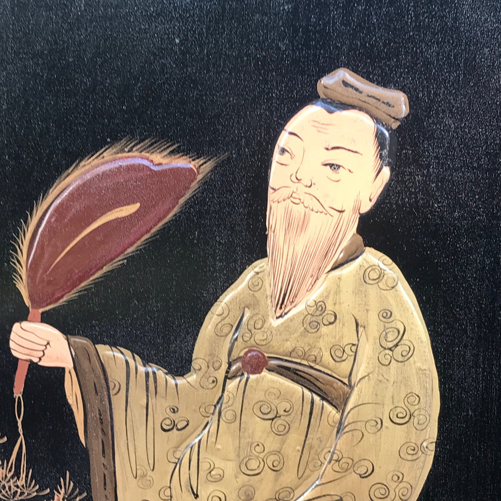 Large 19th Century Chinoiserie Folding Firescreen - Detail View - 6