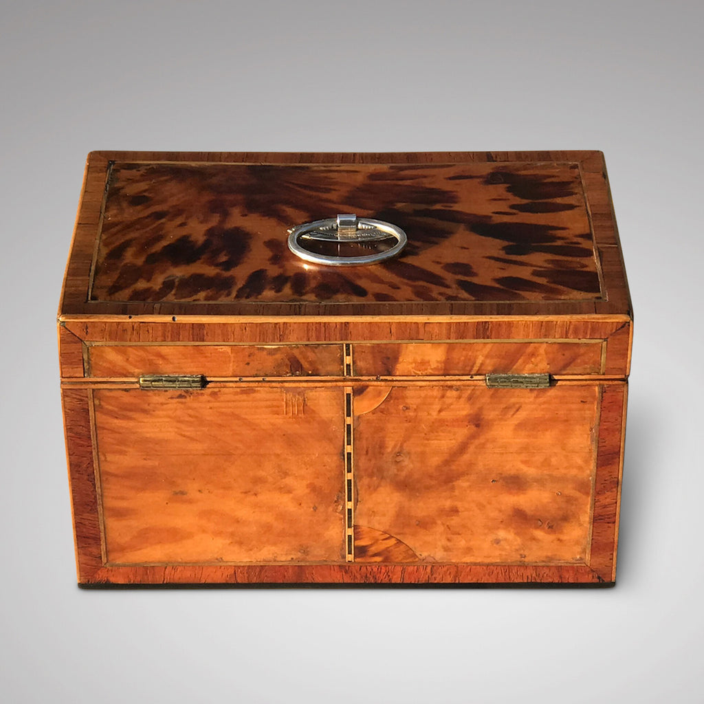 George III Tortoiseshell Tea Caddy - Back and Top View - 2