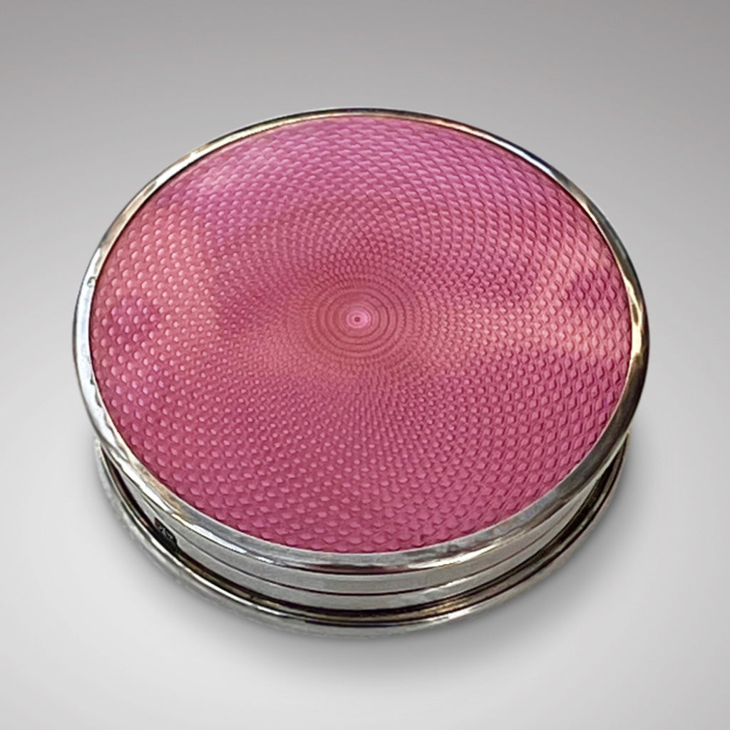 Art Deco Silver & Guilloche Enamel Compact - Main View - 2