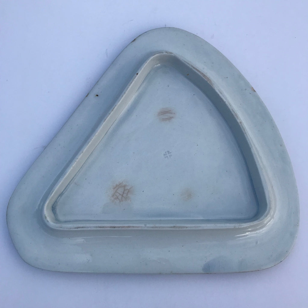 Large 19th Century Blue & White Cheese - Underside View - 9