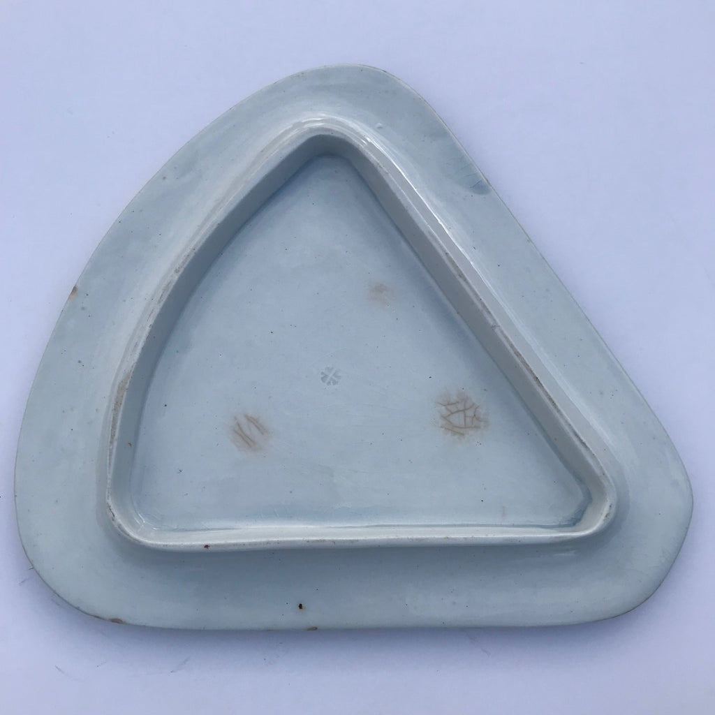 Large 19th Century Blue & White Cheese Dish - Underside View - 10