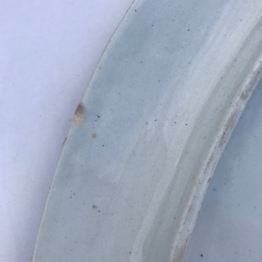 Large 19th Century Blue & White Cheese Dish - Detail of Edge - 11