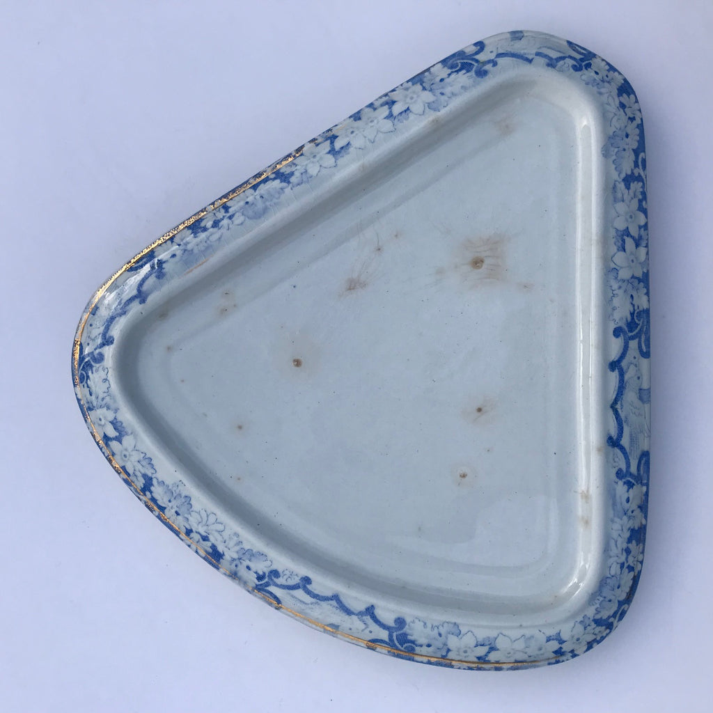 Large 19th Century Blue & White Cheese Dish