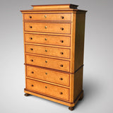 19th Century Painted Chest on Chest with Concave Top - Front & Side View - 1