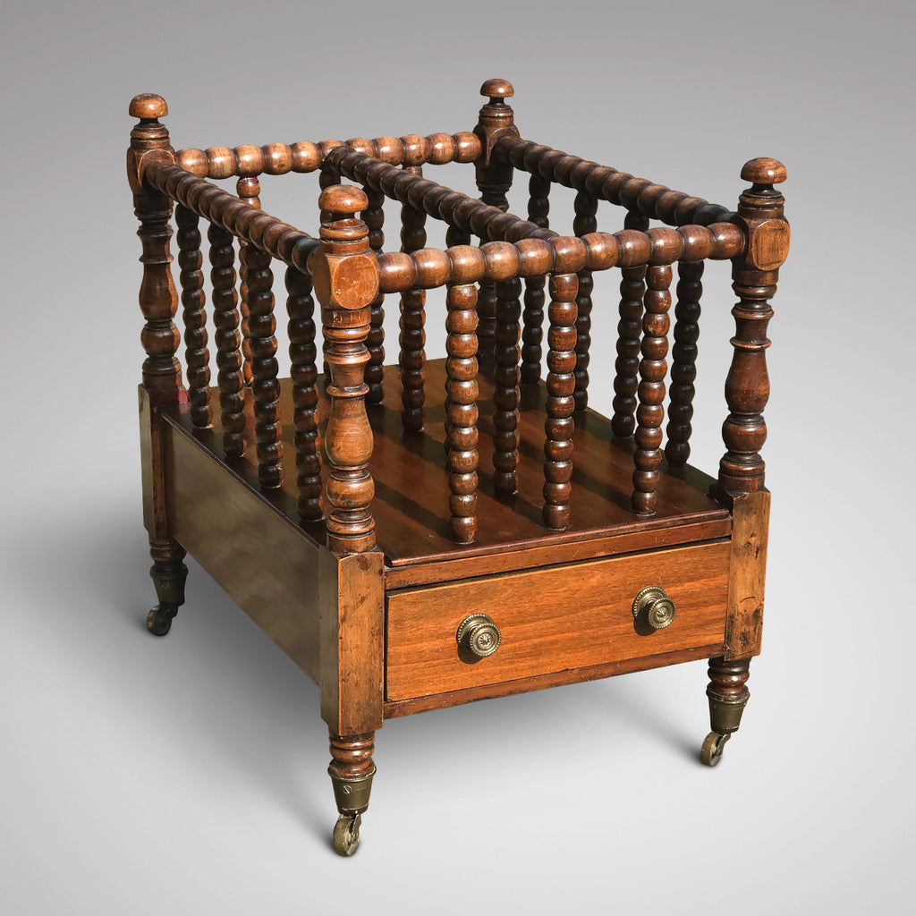 Victorian Mahogany Bobbin Turned Canterbury - Main View - 2