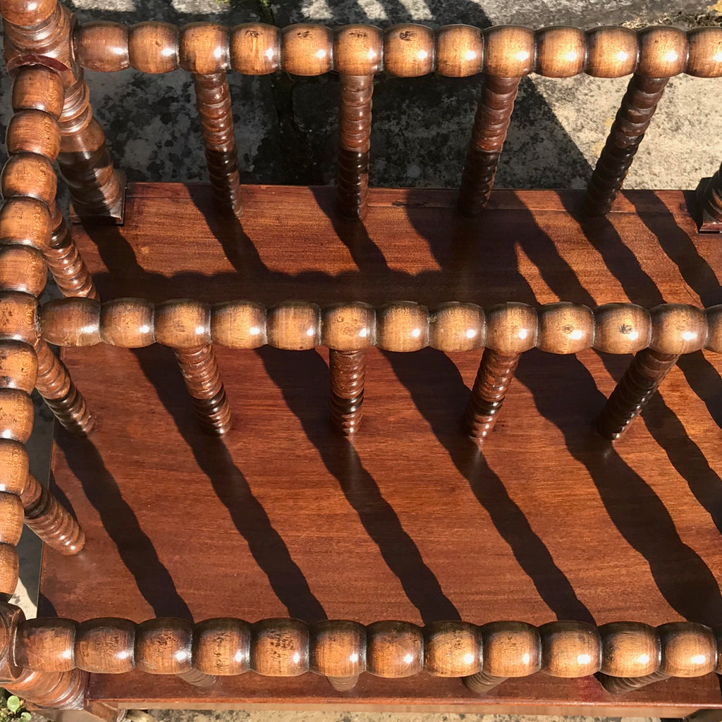 Victorian Mahogany Bobbin Turned Canterbury - Detail View - 4