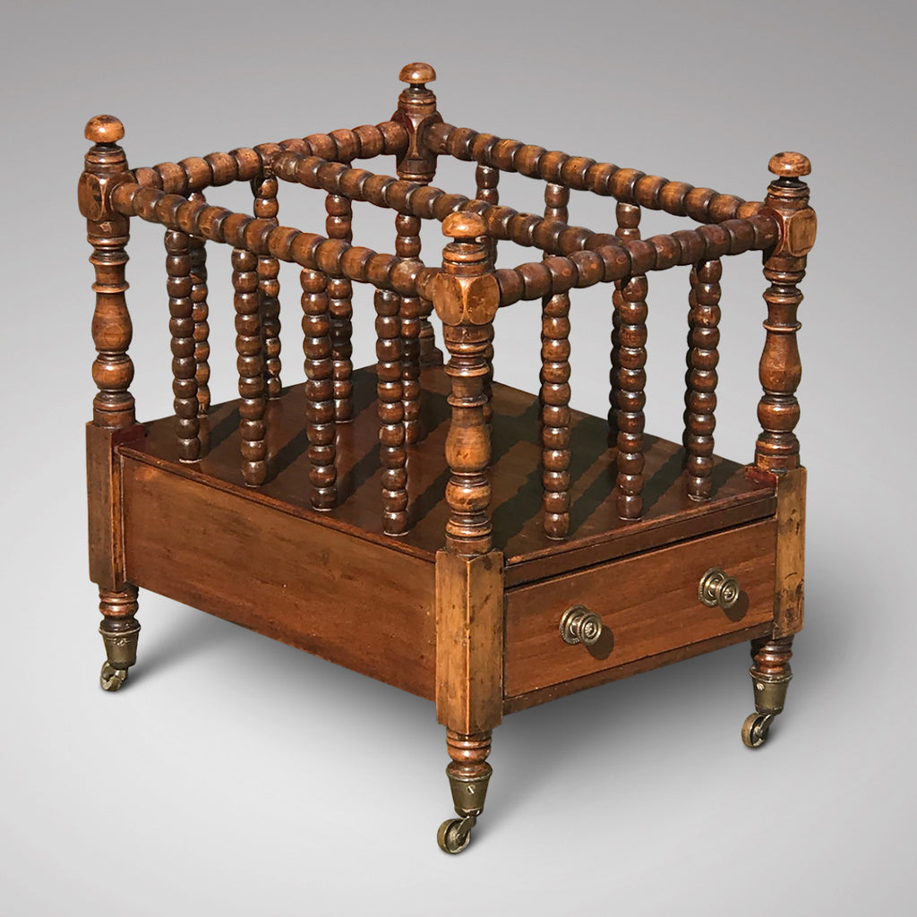 Victorian Mahogany Bobbin Turned Canterbury - Main View - 1