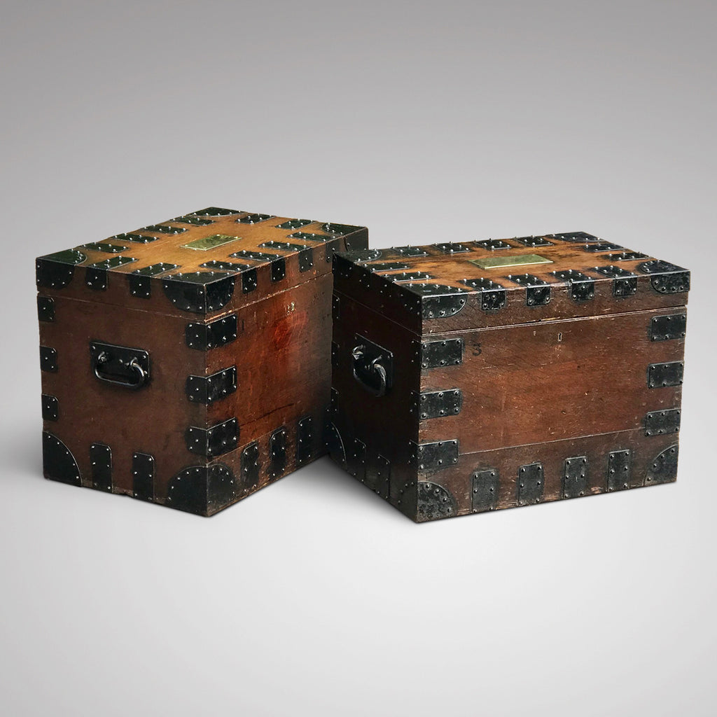 Two 19th Century Oak Silver Chests by Elkington & Co - Main View - 1