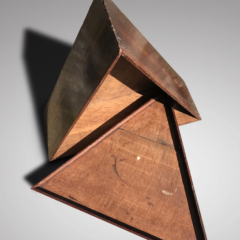 Georgian Oak Tricorn Hat Box - Inside View - 3