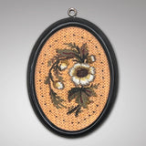 19th Century  Oval Beadwork & Embroidered Picture - Main View - 1