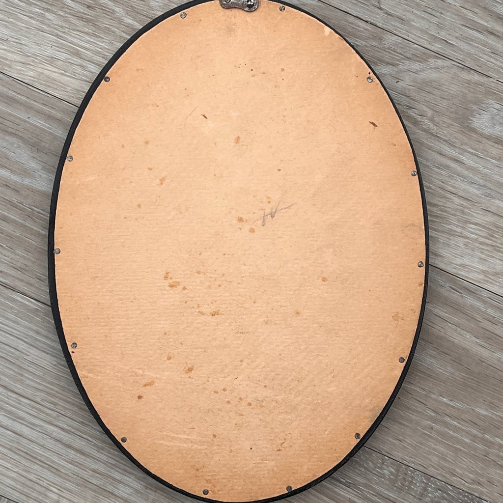 19th Century Oval Beadwork & Embroidered Picture - Back View - 5