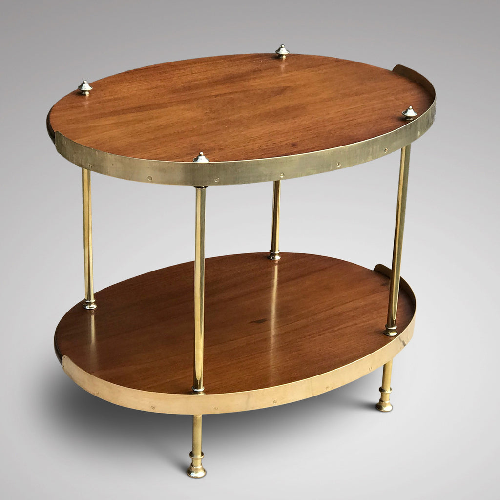 Art Deco Mahogany & Brass Oval Etagere - Back View - 2