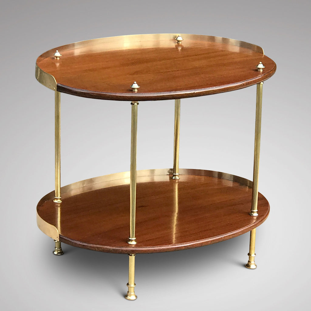 Art Deco Mahogany & Brass Oval Etagere - Main View -1
