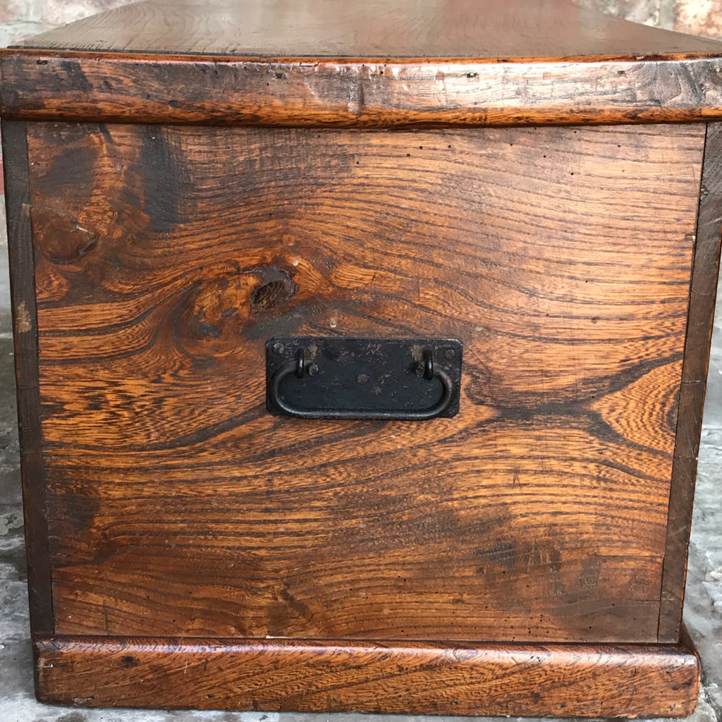 19th Century Elm Blanket Box - Side View - 5
