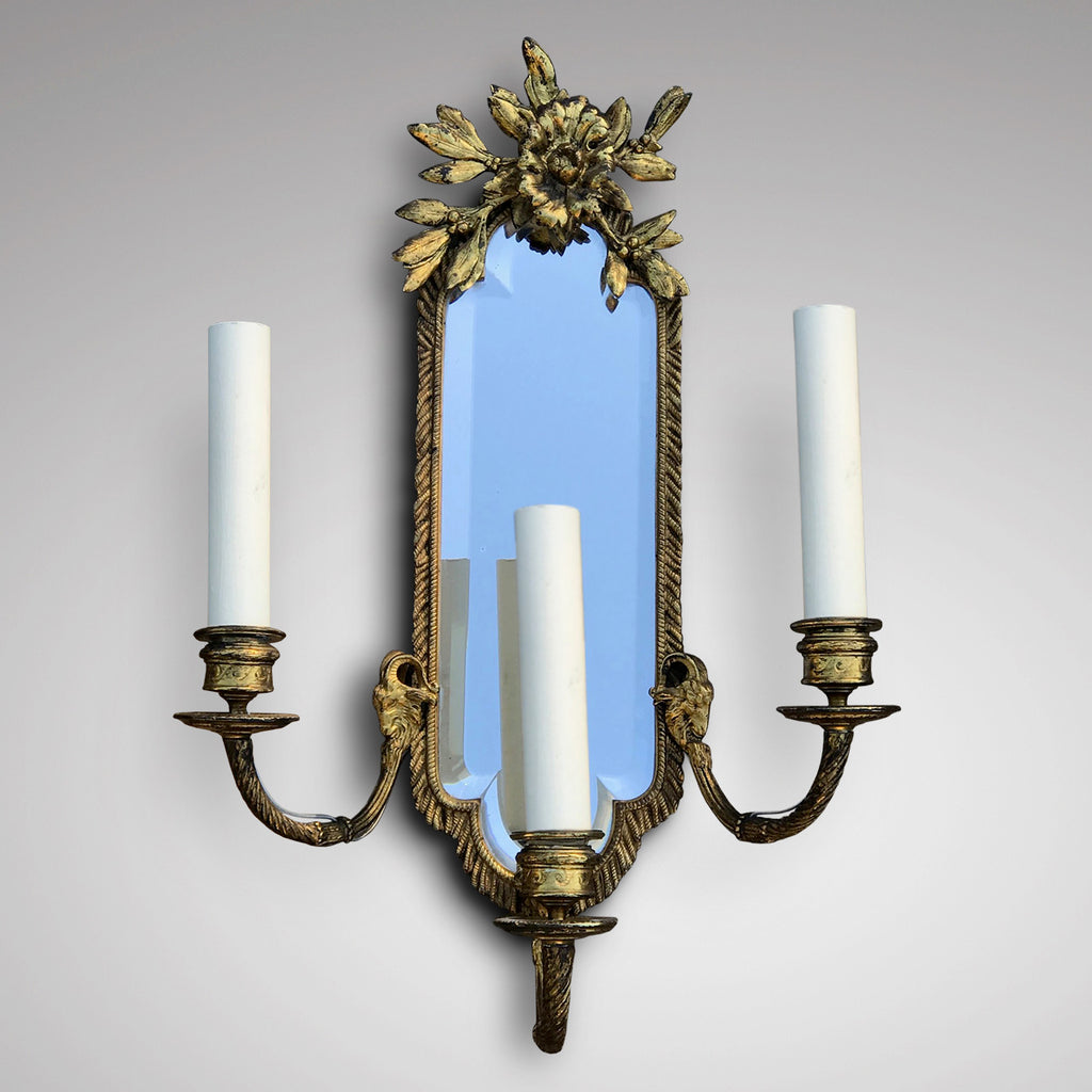 Pair of 19th Century Gilt Brass Girandoles - Main View - 2