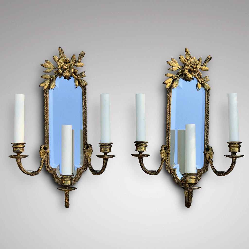 Pair of 19th Century Gilt Brass Girandoles - Main View - 1