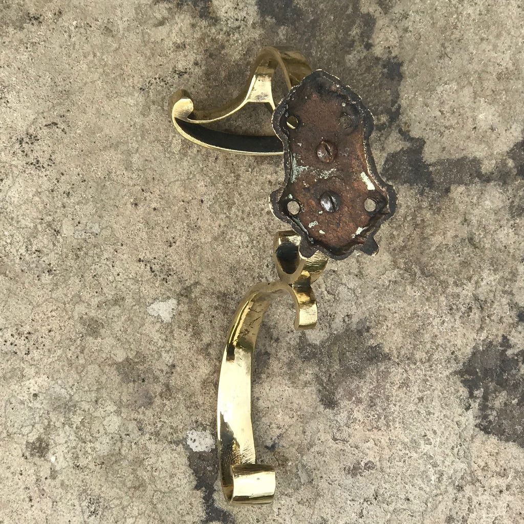 Set of 4 19th Century Brass Hat & Coat Hooks - Detail View - 2