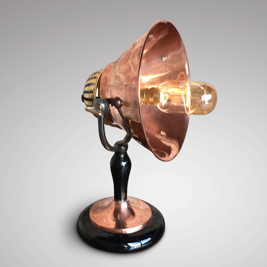 1930's Copper & Brass Desk Lamp