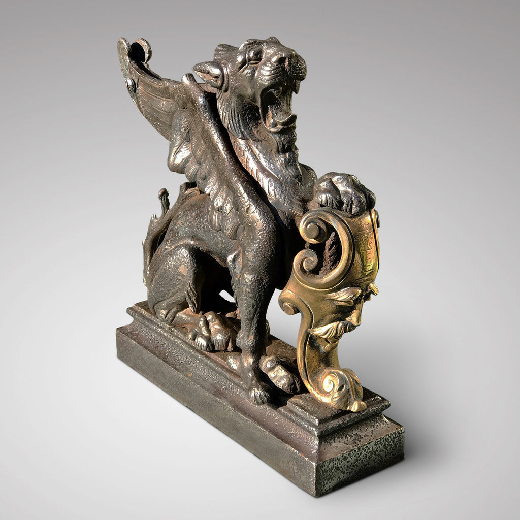 19th Century Iron Door Porter with Stuart Clan Crest - Main View - 2