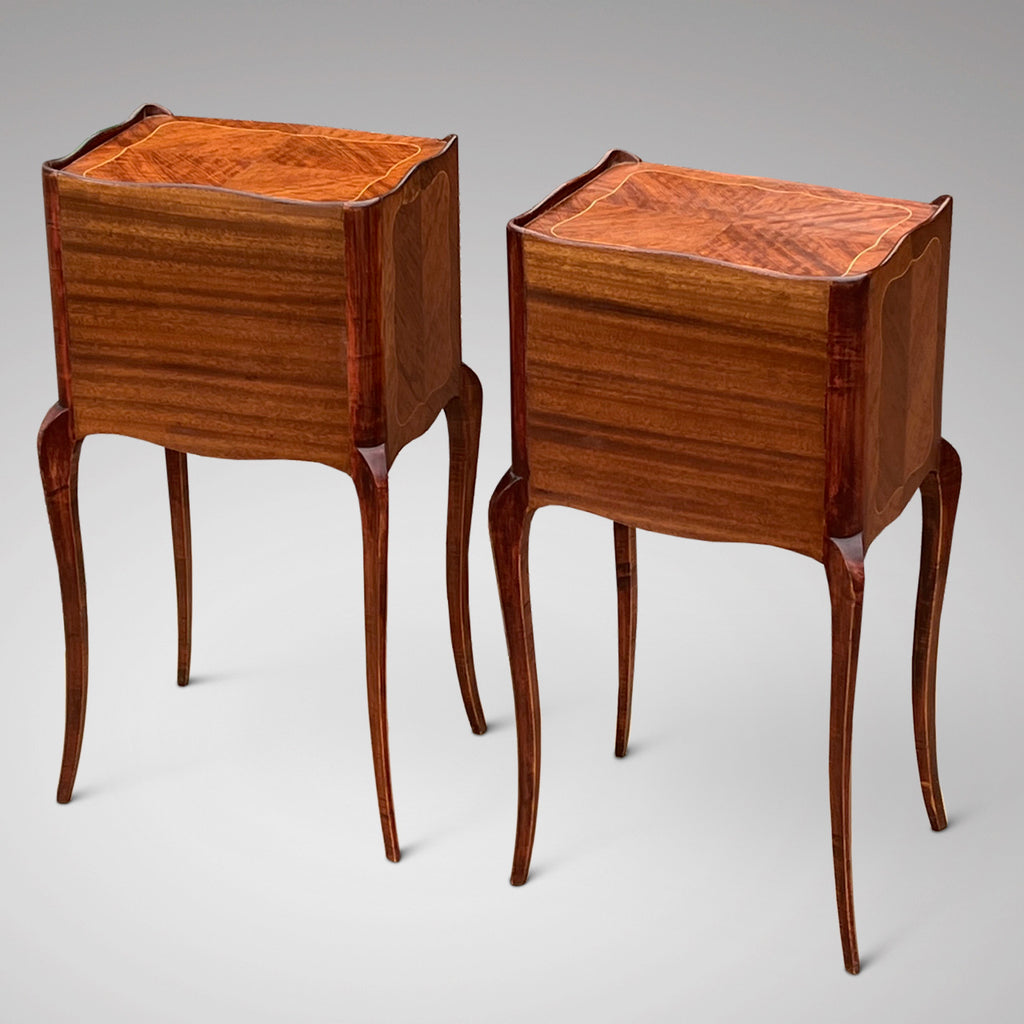 Superb Pair of French Antique Bedside Tables - Back View - 3
