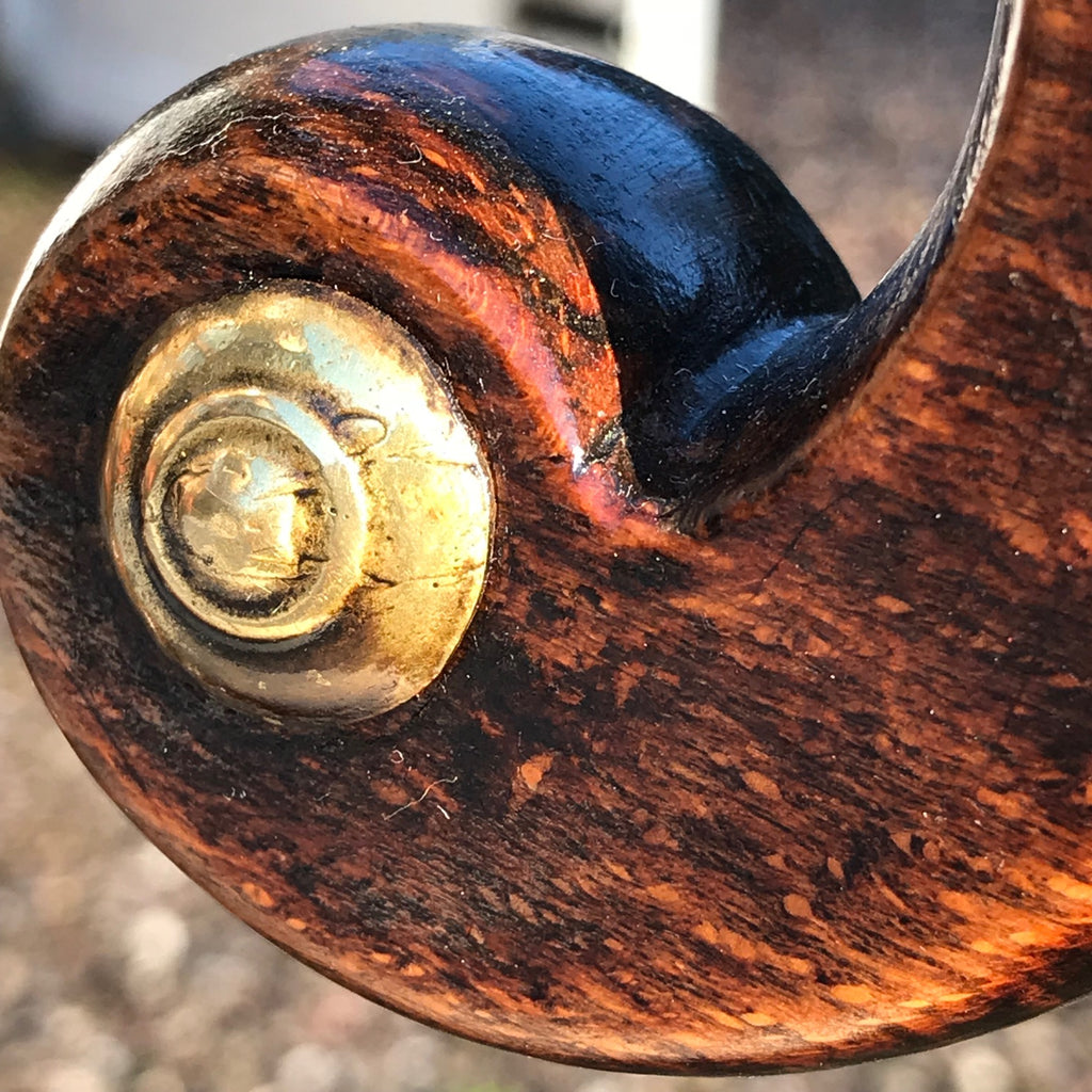 Set of Six Regency Painted Dining Chairs - Detail View of Arm Scroll - 6