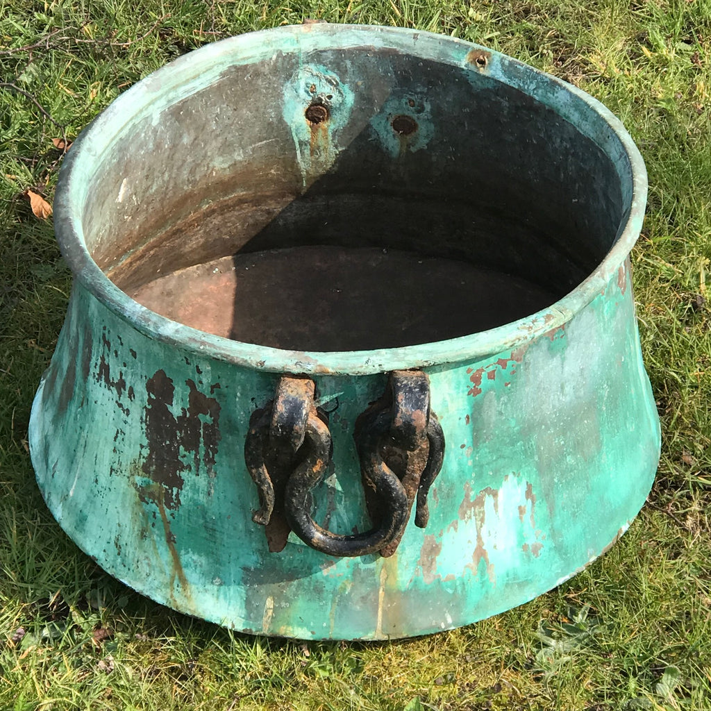 Large 19th Century Verdigris Copper Pot - Main View - 4
