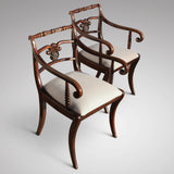 Set of Six Regency Painted Dining Chairs - View of Carvers - 2