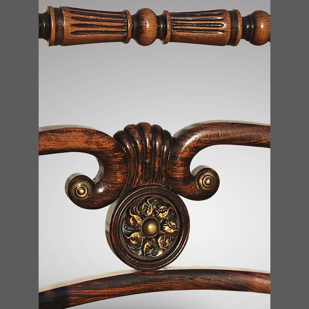 Set of Six Regency Painted Dining Chairs - View of Back - 3