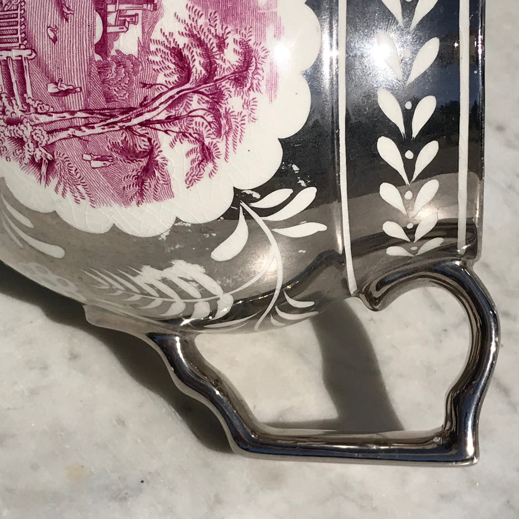 Victorian Staffordshire Silver Lustre Jug - Detail View - 3