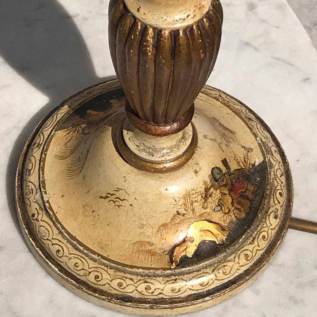 Near Pair Chinoiserie Painted Table Lamps - Detail View - 3