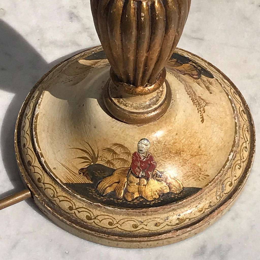 Near Pair Chinoiserie Painted Table Lamps - Detail View - 4