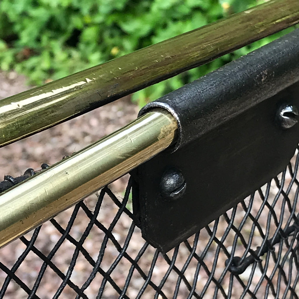 19th Century Nursery Fire Guard with Double Brass Rail - Detail View - 5