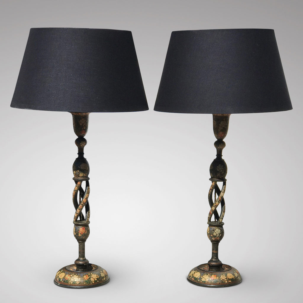Pair of Antique Kashmiri Table Lamps - Main View - 1